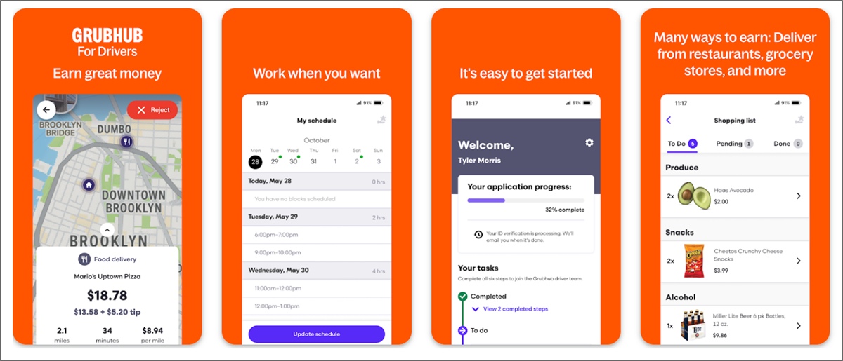 grubhub driver app