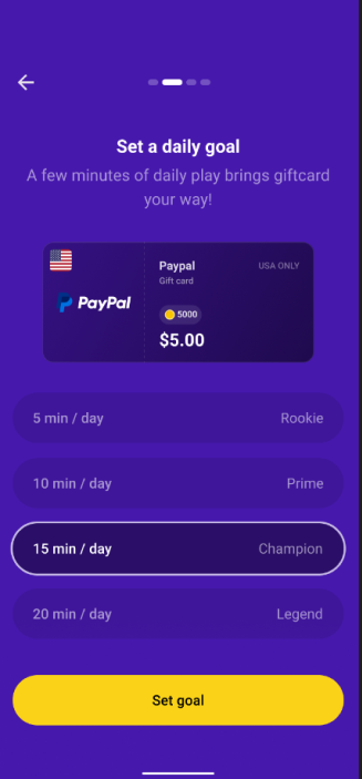 set a daily goal on snakzy