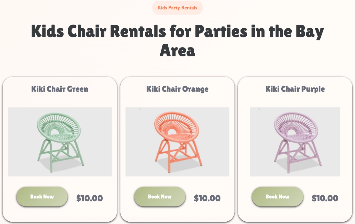 Kids Chair Rentals for Parties in Bay Area