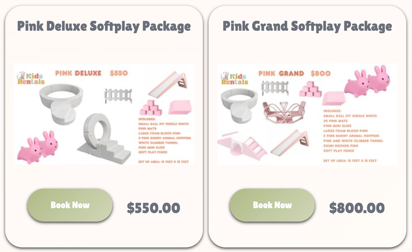 Softplay packages kids party rental