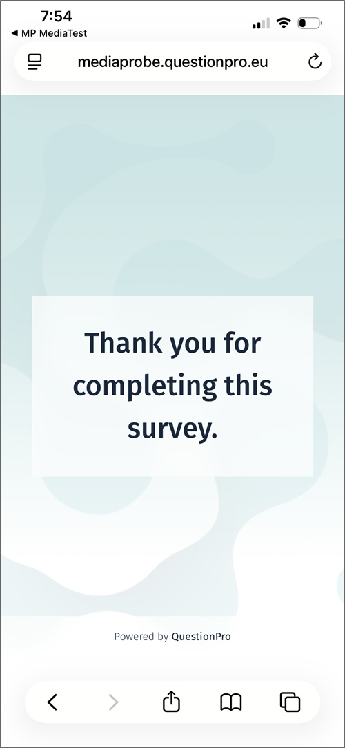 mediaprobe survey complete