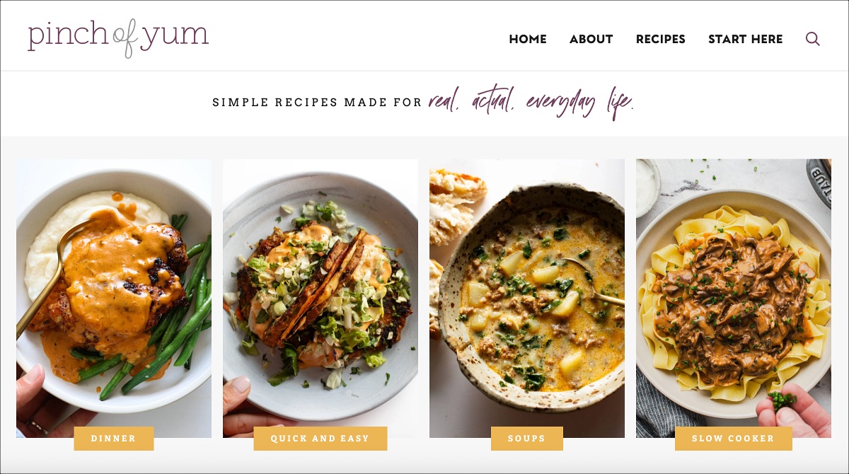 Pinch of Yum Website